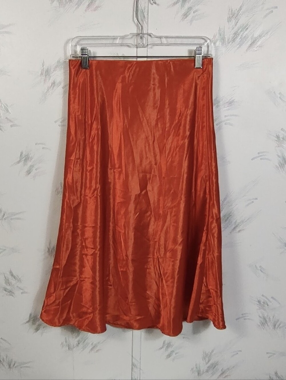 Serra Orange Satin Skirt Small